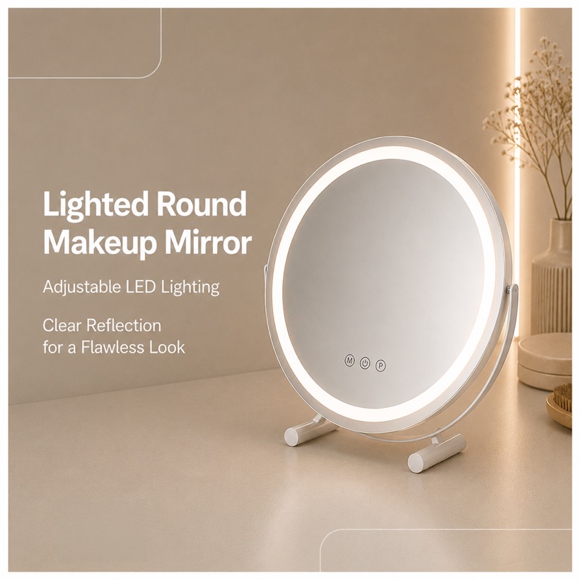Round LED Makeup Mirror
