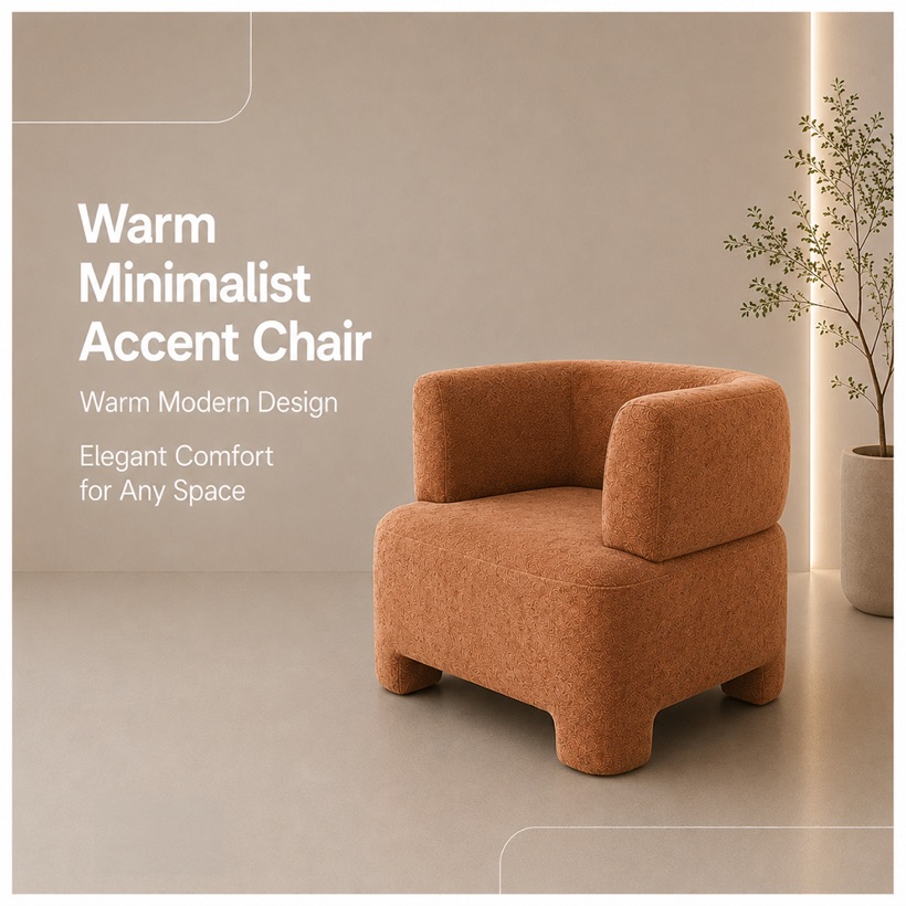 Warm Minimalist Armchair