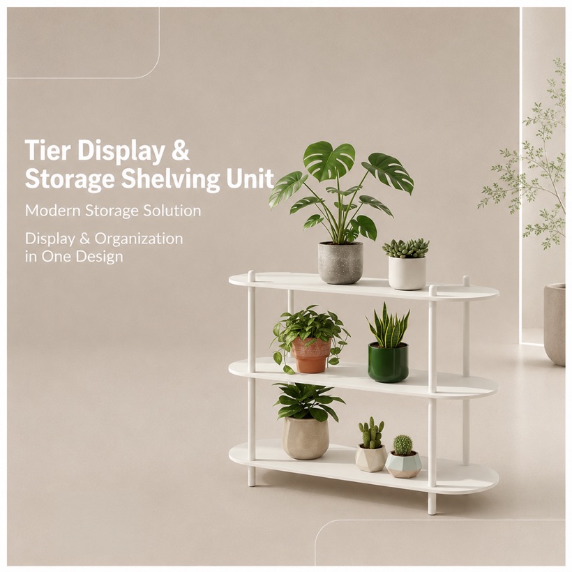 3-Tier Display & Storage Shelf